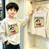 Nueva camiseta de manga larga de primavera y otoño para niños, estilo coreano, con estampados de dibujos animados geniales y modernos, adecuada para niños mayores