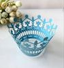 Portavasos de papel hueco con borde de pastel transfronterizo, portavasos para muffins de boda, corona dorada, encaje morado, fábrica en stock, venta al por mayor