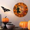 Direto da fábrica transfronteiriço temu série de bruxa de Halloween e abóbora atmosfera de feriado disco decorativo de madeira interno e externo