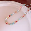 Collar Colgante de Perla Gota de Agua Plisada Barroco Francés, Cadena para Clavícula con Perlas de Diseño Vintage, Minimalista de Nicho para Mujeres