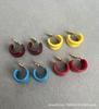 Aretes colgantes de aceite hechos a mano para mujer, aretes en forma de C, invierno, sentido de personalidad de alta gama, simples, versátiles, nicho, multicolor, aretes de moda