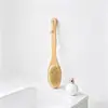 Cepillo de baño exfoliante de cerdas de jabalí cepillo corporal seco mango largo rascador de espalda madera de wengué transfronterizo