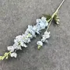 Flores Artificiales 2 Ramas Terciopelo Delfinio Jacinto Salón de Bodas Materiales Florales Violeta Boda en Casa Flores Falsas Mayoreo