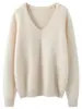 Suéter de Cachemira Cuello en V Jersey Amigable con la Piel Jersey de Punto Suéter Básico Suéter de Cachemira para Mujer En Stock Fabricante Venta al por Mayor