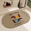 Felpudo de Tierra de Diatomeas con Patrón de Perro Salchicha Rayado Retro Felpudo de Baño Estilo Mascota de Dibujos Animados Felpudo para Eliminar el Polvo de la Puerta Principal Directo del Fabricante