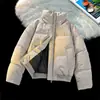 Chaqueta Corta de Algodón Estilo Retro Americano para Hombre, Abrigo de Invierno con Cuello Alto, Marca de Moda con Acabado de Alta Gama, Chaqueta Acolchada de Ajuste Delgado y Engrosada