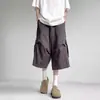Shorts cargo estilo paraquedista retro americano plus size para homens e mulheres, calças cropped casuais de verão finas de perna larga