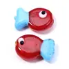 Contas de Vidro Coloridas de Peixinhos Contas de Vidro de Peixinhos Acessórios DIY Furo Reto Pulseira Contas de Vidro de Peixinhos Fofos Atacado