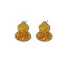 Brincos de Cabacinha de Cristal com Gradiente Laranja para Mulheres, Únicos e Simples, Brincos de Alta Qualidade com Design de Luxo Leve, Acessórios de Orelha que Aumentam a Riqueza