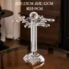 Estante de Exhibición para Copas de Vino Tinto, Estante de Copa de Vino de Cristal Transparente Plateado de Lujo Ligero, Decoración Creativa de Gabinete de Vino para Vino Tinto de Diamante Dorado