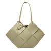 Bolso de calle con rombos de tejido cruzado, bolso de hombro con textura para mujer, bolso de mano tejido de gran capacidad, bolso portátil con borde cruzado para mujer