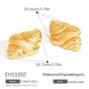 Pendientes de Acero Inoxidable Transfronterizos Yuhui Serie Marina Joyería de Caracola Chapado en Oro de 18 Quilates Pendientes que No se Desvanecen para Mujer