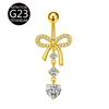 Anillo para Ombligo de Aleación de Titanio F136 con Lazo y Forma de Gota de Agua Joyería para Piercings de Material G23 Exportación Directa de Joyería