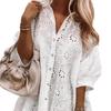 Camisa Floral Hueca Estilo Japonés Mori Girl Europeo y Americano Blusa de Manga Larga Abotonada para Mujer Primavera Verano Nuevo Top Holgado Adelgazante