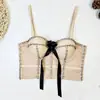 Body moldeador con pedrería en forma de pajarita con diseño francés, top de discoteca de nicho, corsé de hueso de pez con cuentas de moda para mujer