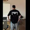 Directo del Fabricante2026 Nueva Camiseta de Manga Corta Holgada Estampada de Peso Pesado Estilo Americano para Hombre