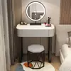 Tocador Apartamento Pequeño Madera Maciza Dormitorio Moderno Simple Lujo Ligero Estilo Crema Tocador de Pizarra de Gama Alta Gabinete Mesa