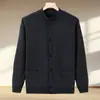 Ropa de Otoño e Invierno para Papá Cardigan de Terciopelo para Hombre Tejidos Ropa Cálida de Invierno para Hombres de Mediana Edad y Mayores Tejidos de Imitación de Lana