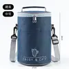 Bolsa tipo Bandolera para Lonchera Japonesa Cilíndrica Bolsa para Almuerzo con Arroz Bolsa para Lonchera Aislada Bolsa Aislada de Papel de Aluminio Espesado