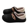 Pantuflas de Algodón Boken para Mujer Invierno Nuevo Estilo Hogar Suela Gruesa Suaves Cómodas Antideslizantes Impermeables Felpa Punta Cerrada Talón Cerrado