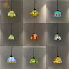 Araña Tiffany Huijing - Venta Directa del Fabricante - Araña de Vidrio de Color Estilo Europeo para Pasillos y Cafés - Araña Ajustable