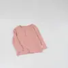Camiseta Henley Básica de Manga Longa Multicor para Bebês (Primavera e Outono), Camisa Base Lisa Macia e Versátil para Bebês e Crianças Pequenas, Tendência