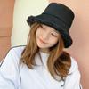 Gorro de pescador de lana de cordero otoño e invierno Nueva Moda estilo coreano versátil estudiante sombrero de cubo de gamuza para hombre grueso cálido viaje