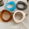 Pulsera Geométrica Irregular Redonda de Resina Estilo Bohemio, Pulsera Estilo Étnico Retro, Joyería de Nicho de Gama Alta