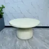 Mesa de Centro Redonda de Fibra de Vidrio Mesa Auxiliar para Apartamentos Pequeños, Simple y Lujosa, Mesa de Ocio para Balcón Exterior, Impermeable