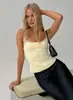 Camisole de Renda Patchwork Puro Desejo Estilo Francês Mais Vendido Transfronteiriço para Mulheres, Versátil para Usar por Baixo ou por Cima, Top Curto Picante para Meninas