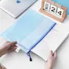 Bolsa de Arquivo Espessa, Bolsa com Zíper de Malha Transparente, Bolsa de Armazenamento de Provas A4 de Grande Capacidade, Porta-Bilhetes, Material Escolar para Estudantes, Impermeável
