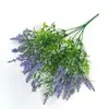 Ramo de flores de espuma de lavanda de 7 tenedores de simulación para boda, decoración del hogar, diente de trigo de simulación, ingeniería plástica, planta verde, flor transfronteriza