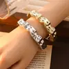 Pulsera de Apertura de Moda Eólica Europea y Americana Transfronteriza de Lujo Ligero de Gama Alta Pulsera de Nicho Pulsera Personalizada de Moda Versátil