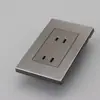 Metal gris sin óxido acero inoxidable 304 calibre americano 118 tipo uno abierto 2 abierto 3 vías enchufe de interruptor de luz de pared