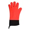 Luvas de Isolamento de Silicone de Cinco Dedos de Algodão com Logo Personalizado Luvas para Forno de Churrasco Doméstico Luvas Antiescaldantes em Forma de Coração
