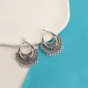 Colgante de Flor Hueca Estilo Étnico de Plata Vintage de Xizang Accesorios de Pendientes Bohemios Accesorios de Bricolaje Multitaladro Venta al por Mayor