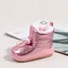 Botas de Algodón de Invierno Nuevas para Bebé de 0 a 1 Año Calzado Cálido para Niños Pequeños Más Terciopelo Impermeable Antideslizante Piel Brillante