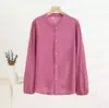 Camisa de Algodón Artificial para Mujer de Manga Larga Verano Nuevo Color Protección Solar Cardigan Exterior Superior Holgado Talla Grande Camisa de Algodón y Seda