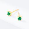 Pendientes de plata 925 para mujer, estilo europeo y americano, con diamantes de colores, pequeños y sencillos, con circonitas de cuatro garras.