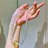 Conjunto de Pulsera y Collar con Diseño de Cristal Blanco Natural de Alta Calidad, Citrino Limón, de 8-16 mm, Aspecto Vítreo