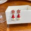 Personalidad europea y americana estilo nacional 2023 Navidad nuevos aretes creativos de dibujos animados Joker aguja de plata al por mayor mujeres