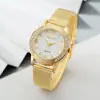GT guote transfronterizo animado Dorado Doble Fila Diamante reloj de mujer moda Caja de Diamante casual pareja reloj de cuarzo