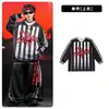 Roupas da Moda Street Dance Infantil Hip Hop Meninos Conjunto de Fantasia de Dança Listrada Preta Hip Hop Meninas Roupa de Performance Legal e Bonita Masculino
