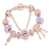2019 nuevo brazalete de hilo para mano de mujer con cristales, colgantes de rueda de la fortuna y llave de corazón, suministro al por mayor