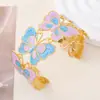 Europa y Estados Unidos transfronterizo nuevo acero inoxidable gota de aceite pintado al óleo pulsera abierta exagerada para mujer chapado en oro de 18K pulsera venta al por mayor