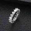 RAKOL Anillo de Zirconia Estilo Ins Europeo y Americano Transfronterizo con Diamante Rectangular y Cadena de Esmeralda Anillo de Diseño Hueco Joyería