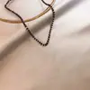Collar de cristal negro personalizado de moda transfronteriza europea y americana, collar de cuentas simple, elegante y delicado para la clavícula para mujer