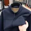 Chaqueta Gruesa con Forro Polar Transfronteriza para Hombre Casual Versátil Joven y de Mediana Edad Cárdigan de Polar Sudadera Hombre Venta al por Mayor