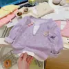Camiseta de primavera y otoño para niñas, diseño de dibujos animados elegante y moderno estilo coreano, look de capas de moda, perfecta como prenda interior