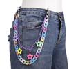 Cadena para Pantalones de Colores Macarrón con Colgante de Estrella de Cinco Puntas de Acrílico Nuevo Transfronterizo Europeo y Americano, Divertida para Chicas Geniales